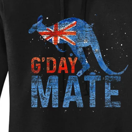 G Day Mate Kangaroo Aussie Animal Australia Flag Australia Women's Pullover Hoodie