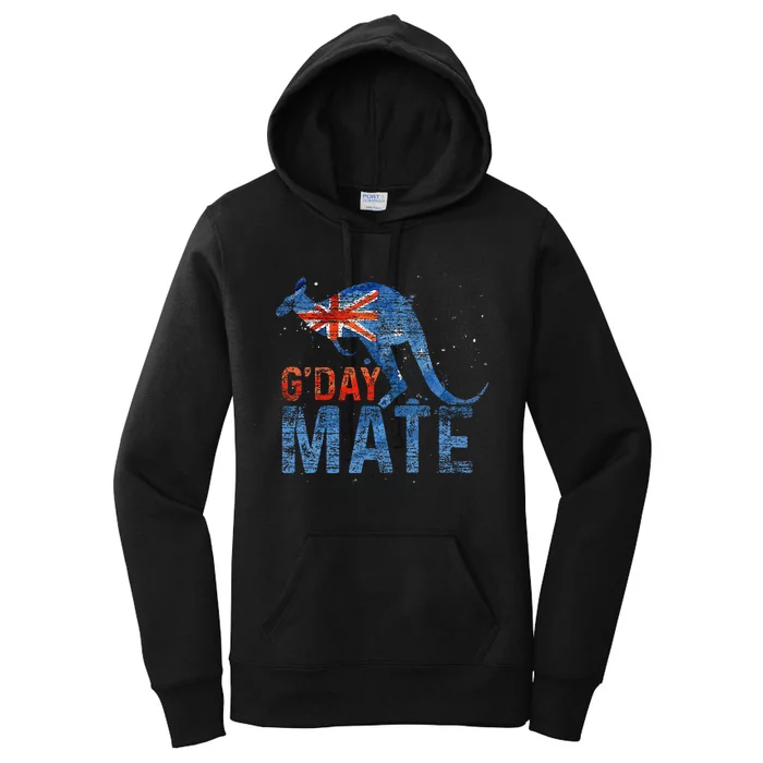 G Day Mate Kangaroo Aussie Animal Australia Flag Australia Women's Pullover Hoodie