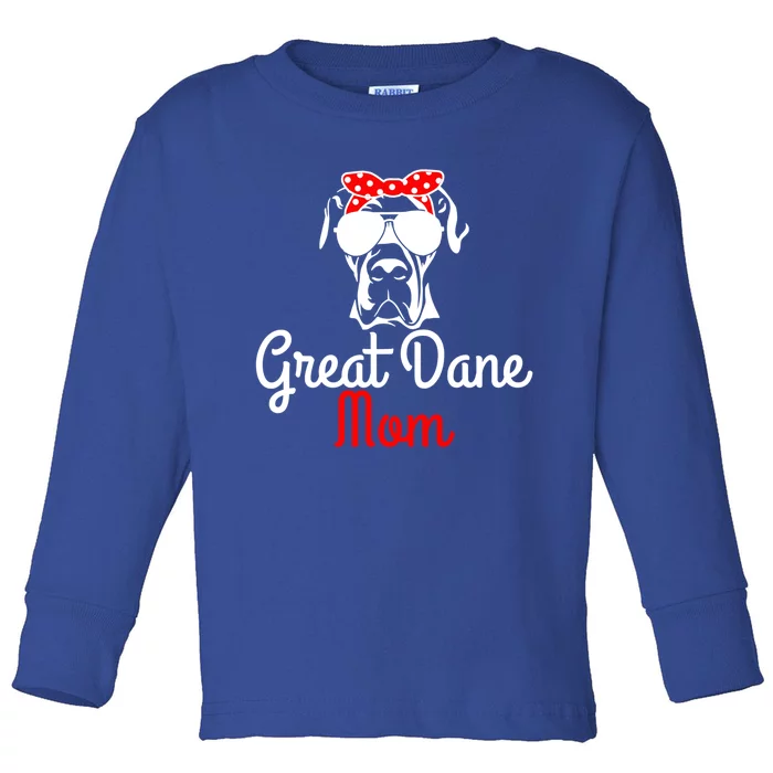 Great Dane Mom Vintage Funny Cute Dog Great Dane Mama Cool Gift Toddler Long Sleeve Shirt