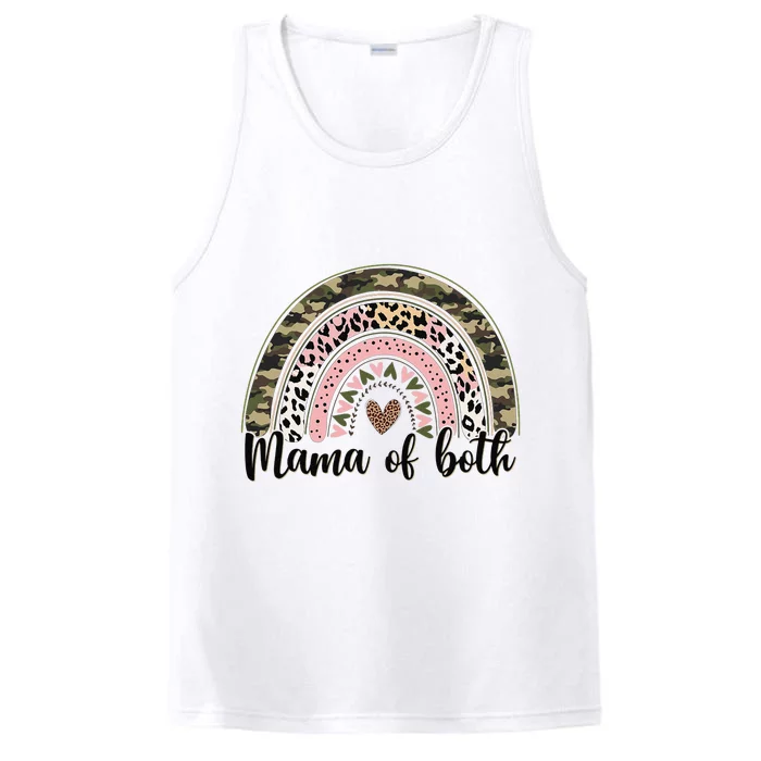 Glitter & Dirt Mom Mama Of Both Leopard & Camo Mother's Day Performance Tank