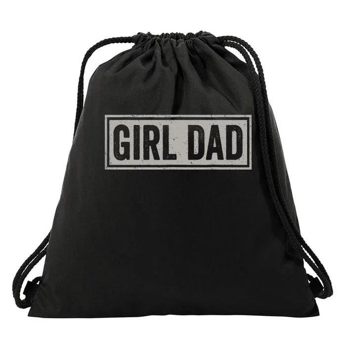 Girl Dad Men Proud Father Of Girl Fathers Day Vintage Drawstring Bag