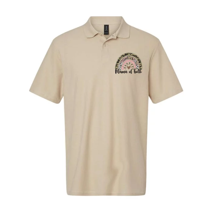 Glitter & Dirt Mom Mama Of Both Leopard & Camo Mother's Day Cute Softstyle Adult Sport Polo