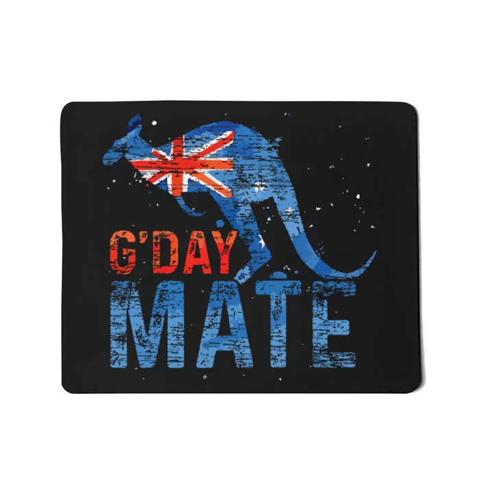 G Day Mate Kangaroo Aussie Animal Australia Flag Australia Mousepad