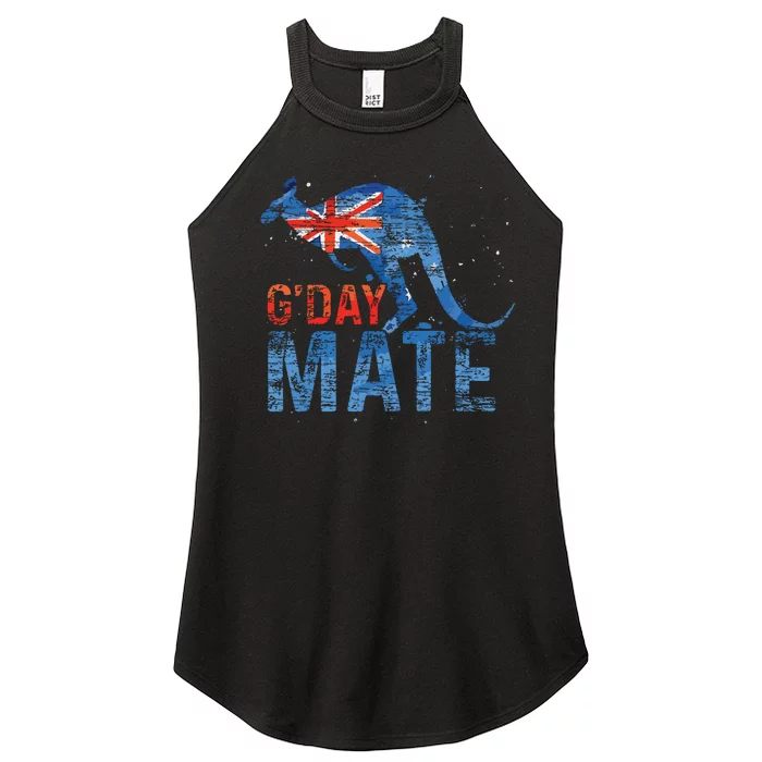 G Day Mate Kangaroo Aussie Animal Australia Flag Australia Women’s Perfect Tri Rocker Tank