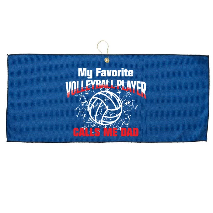 Gift Dad My Favorite Volleyball Player Calls Me Dad Large Microfiber Waffle Golf Towel