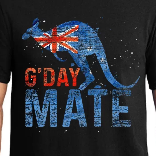 G Day Mate Kangaroo Aussie Animal Australia Flag Australia Pajama Set