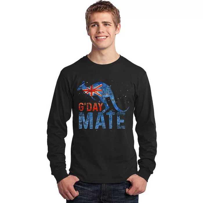 G Day Mate Kangaroo Aussie Animal Australia Flag Australia Tall Long Sleeve T-Shirt