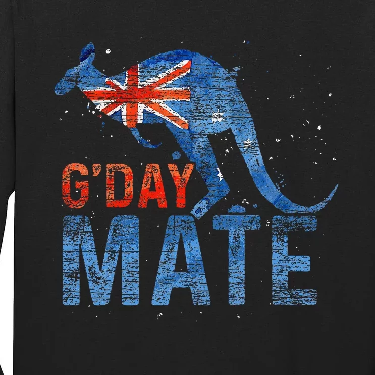 G Day Mate Kangaroo Aussie Animal Australia Flag Australia Tall Long Sleeve T-Shirt