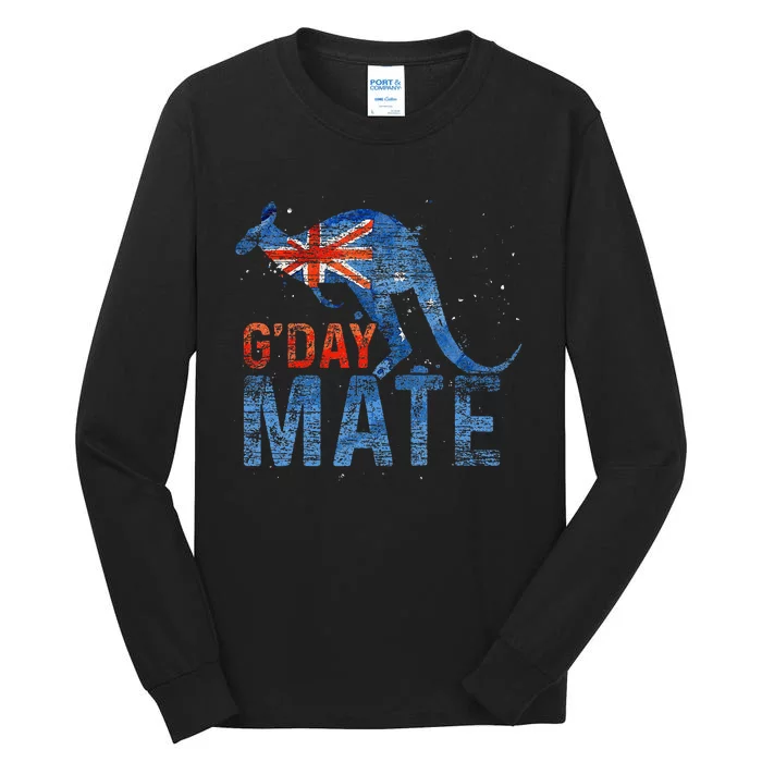 G Day Mate Kangaroo Aussie Animal Australia Flag Australia Tall Long Sleeve T-Shirt