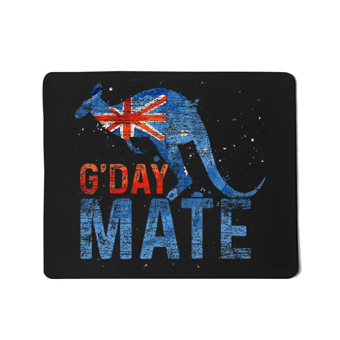 G Day Mate Kangaroo Aussie Animal Australia Flag Australia Mousepad