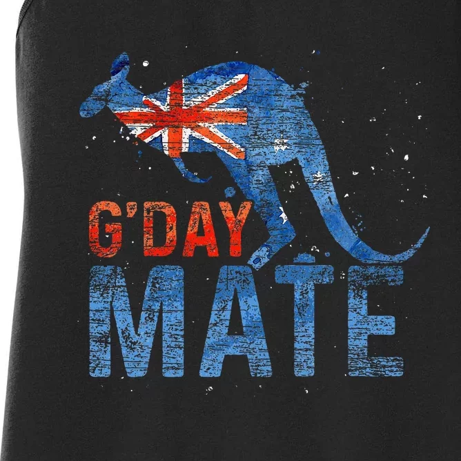 G Day Mate Kangaroo Aussie Animal Australia Flag Australia Women's Racerback Tank