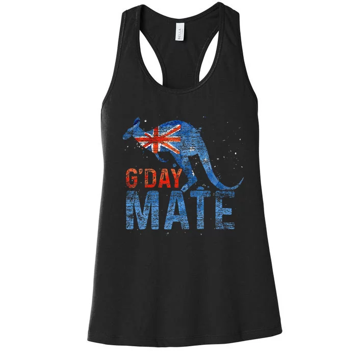 G Day Mate Kangaroo Aussie Animal Australia Flag Australia Women's Racerback Tank