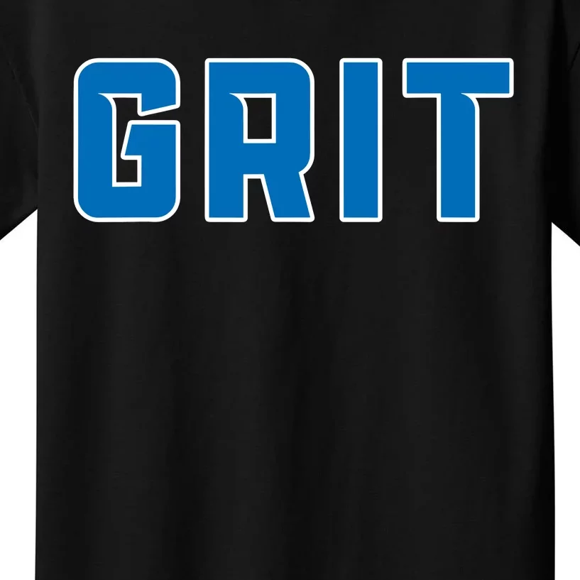 Grit Detroit Michigan Blue And White Kids T-Shirt