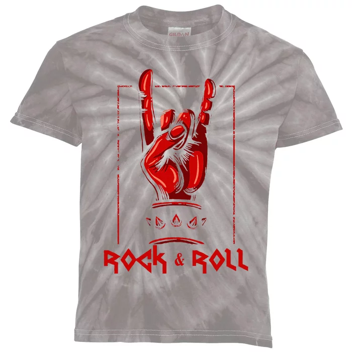 Guitar Death Metal Rock N Roll Music Kids Tie-Dye T-Shirt