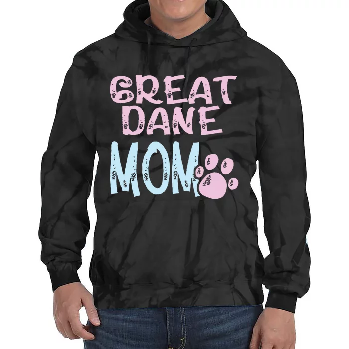 Great Dane Mom Dog Lovers Mama Women Girl Cute Tie Dye Hoodie