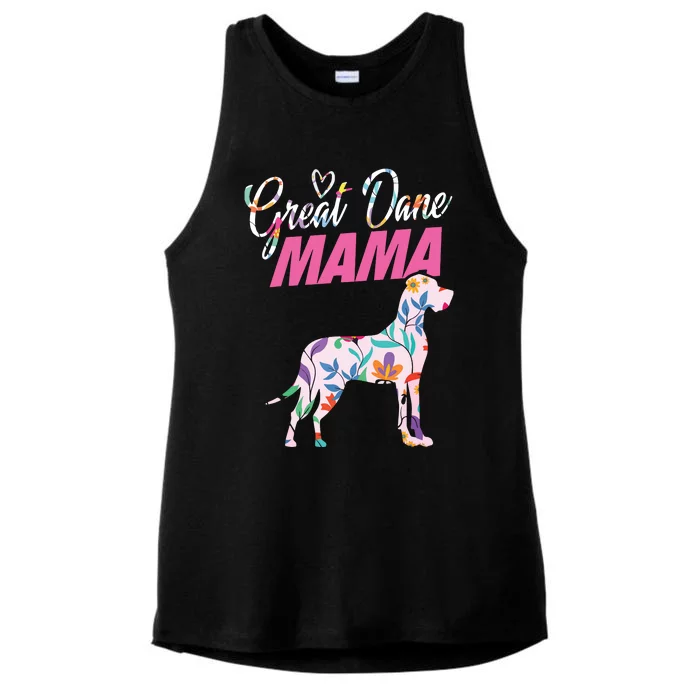 Great Dane Mom Mama Grandma Dog Lover I Great Dane Ladies Tri-Blend Wicking Tank