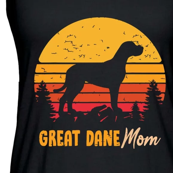 Great Dane Mom Mama Vintage Retro Dog Women Ladies Essential Flowy Tank