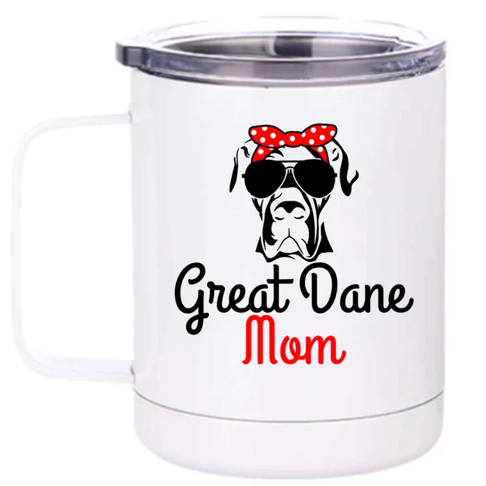 Great Dane Mom Vintage Funny Cute Dog Great Dane Mama Funny Gift Front & Back 12oz Stainless Steel Tumbler Cup