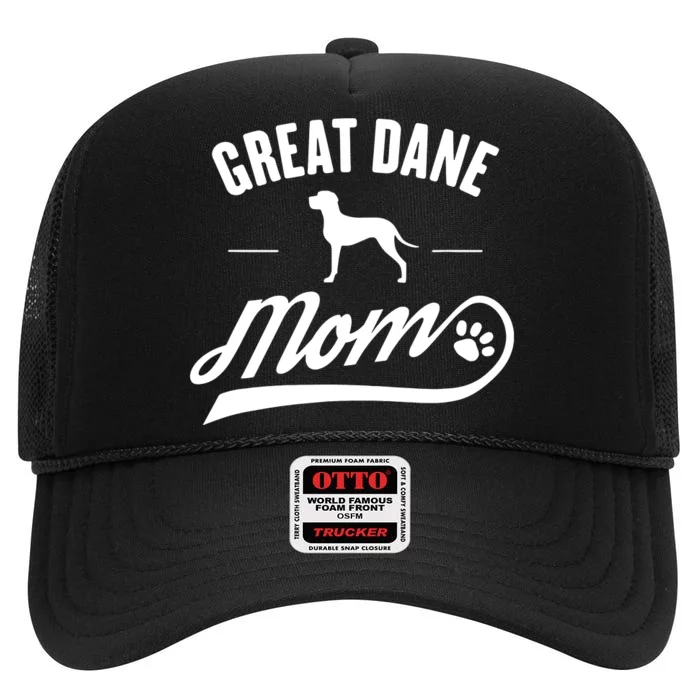 Great Dane Mom Dog Owner Lover High Crown Mesh Trucker Hat