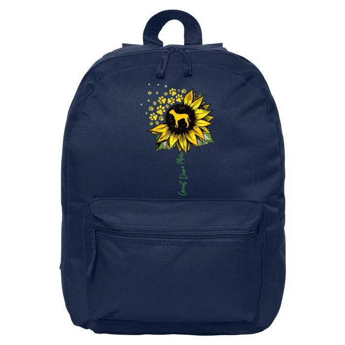 Great Dane Mom Sunflower Great Dane Lover Gifts Dog Mom Mama 16 in Basic Backpack