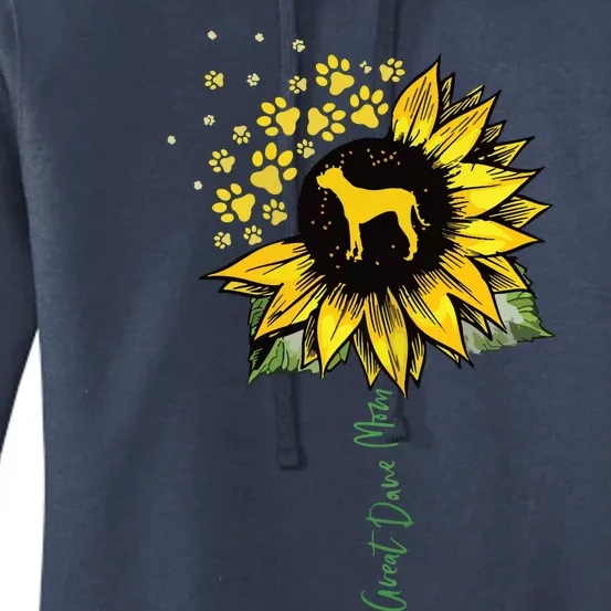 Great Dane Mom Sunflower Great Dane Lover Gifts Dog Mom Mama Women's Pullover Hoodie