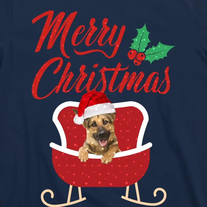 GermanShepherd Dog Merry Christmas Design For The Holiday Season! T-Shirt