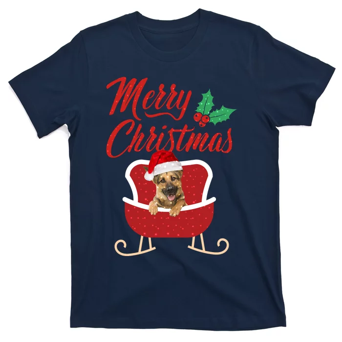 GermanShepherd Dog Merry Christmas Design For The Holiday Season! T-Shirt