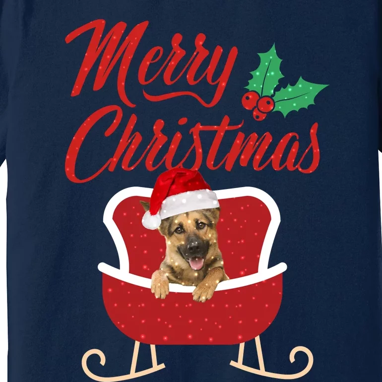 GermanShepherd Dog Merry Christmas Design For The Holiday Season! Premium T-Shirt