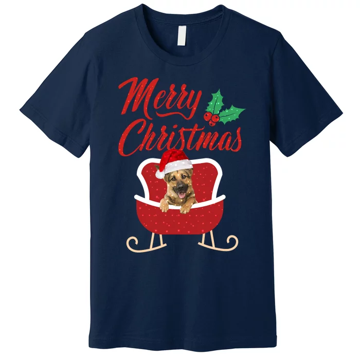 GermanShepherd Dog Merry Christmas Design For The Holiday Season! Premium T-Shirt