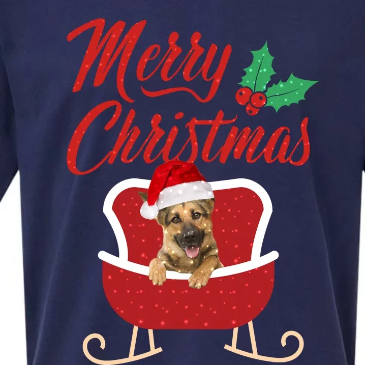 GermanShepherd Dog Merry Christmas Design For The Holiday Season! Sueded Cloud Jersey T-Shirt