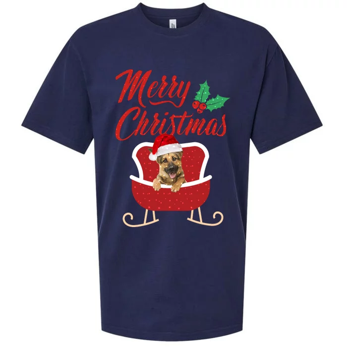 GermanShepherd Dog Merry Christmas Design For The Holiday Season! Sueded Cloud Jersey T-Shirt