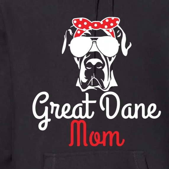 Great Dane Mom Vintage Funny Cute Dog Great Dane Mama Premium Hoodie