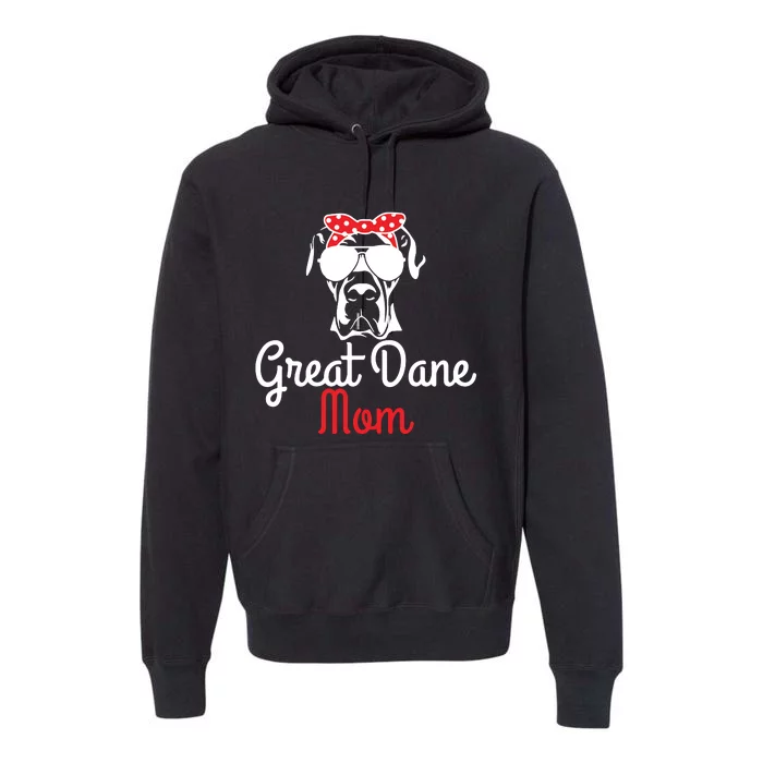 Great Dane Mom Vintage Funny Cute Dog Great Dane Mama Premium Hoodie