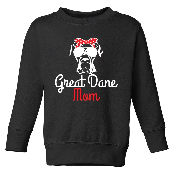 Great Dane Mom Vintage Funny Cute Dog Great Dane Mama Toddler Sweatshirt