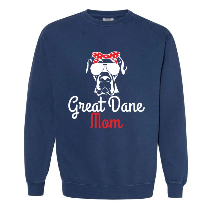 Great Dane Mom Vintage Funny Cute Dog Great Dane Mama Garment-Dyed Sweatshirt