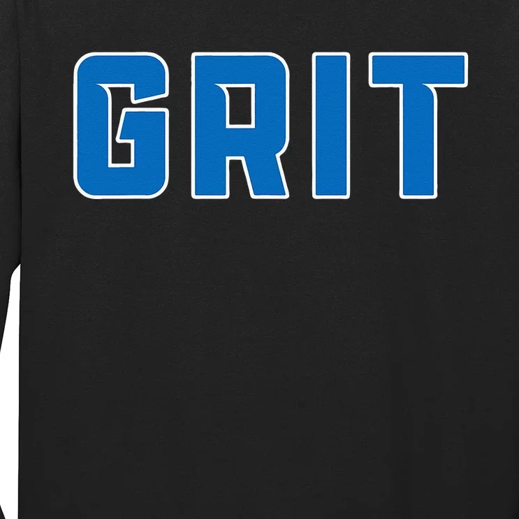 Grit Detroit Michigan Blue And White Long Sleeve Shirt