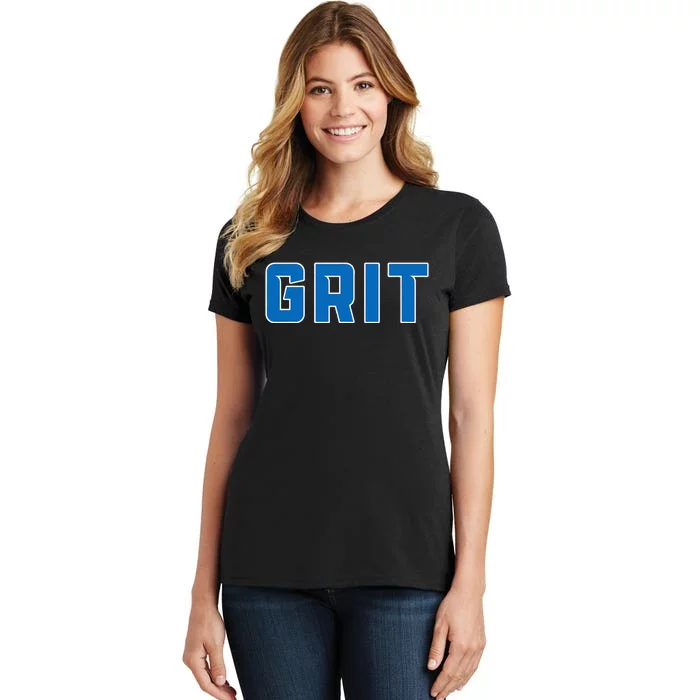 Grit Detroit Michigan Blue And White Women's T-Shirt