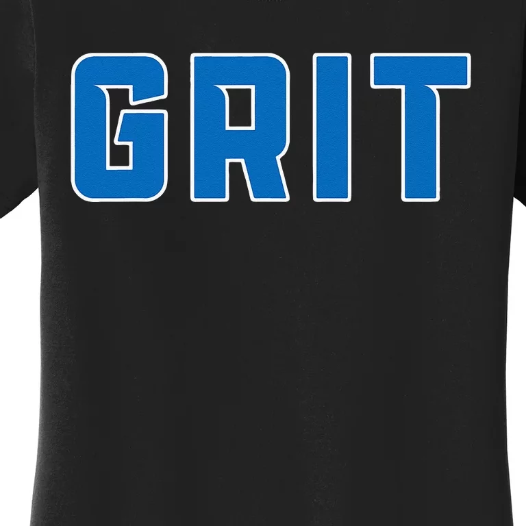 Grit Detroit Michigan Blue And White Women's T-Shirt