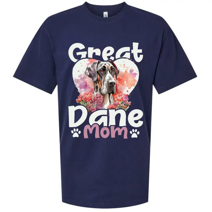 Great Dane Mom Mothers Day Dog Lover Pet Owner Puppies Sueded Cloud Jersey T-Shirt