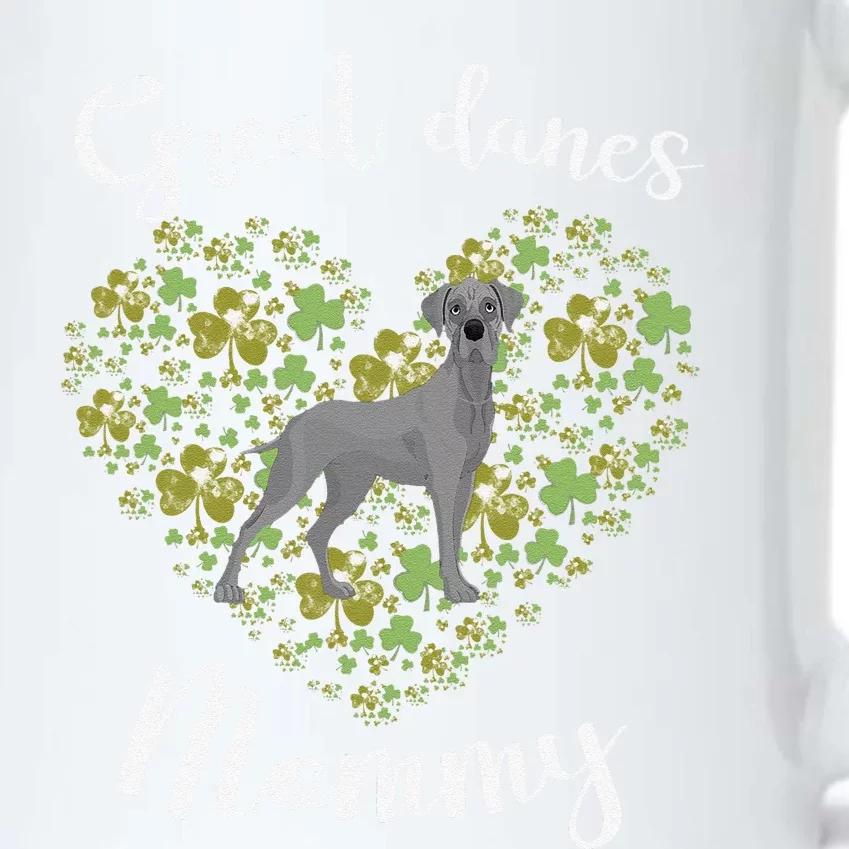 Great Danes Mommy Irish Shamrock Heart Funny St Patricks Day Black Color Changing Mug