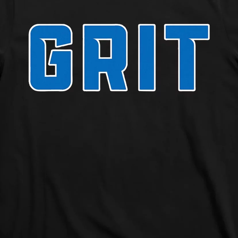 Grit Detroit Michigan Blue And White T-Shirt