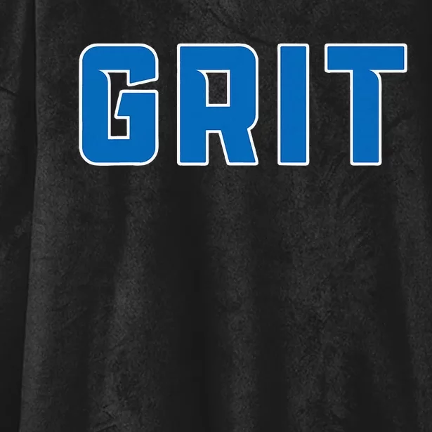 Grit Detroit Michigan Blue And White Hooded Wearable Blanket