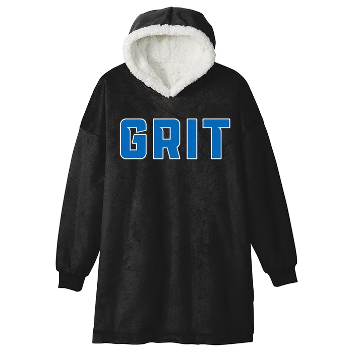 Grit Detroit Michigan Blue And White Hooded Wearable Blanket