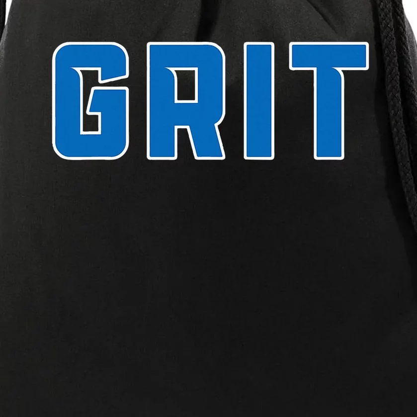 Grit Detroit Michigan Blue And White Drawstring Bag