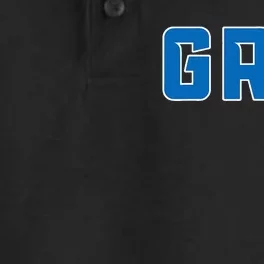 Grit Detroit Michigan Blue And White Dry Zone Grid Performance Polo