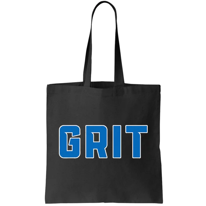 Grit Detroit Michigan Blue And White Tote Bag