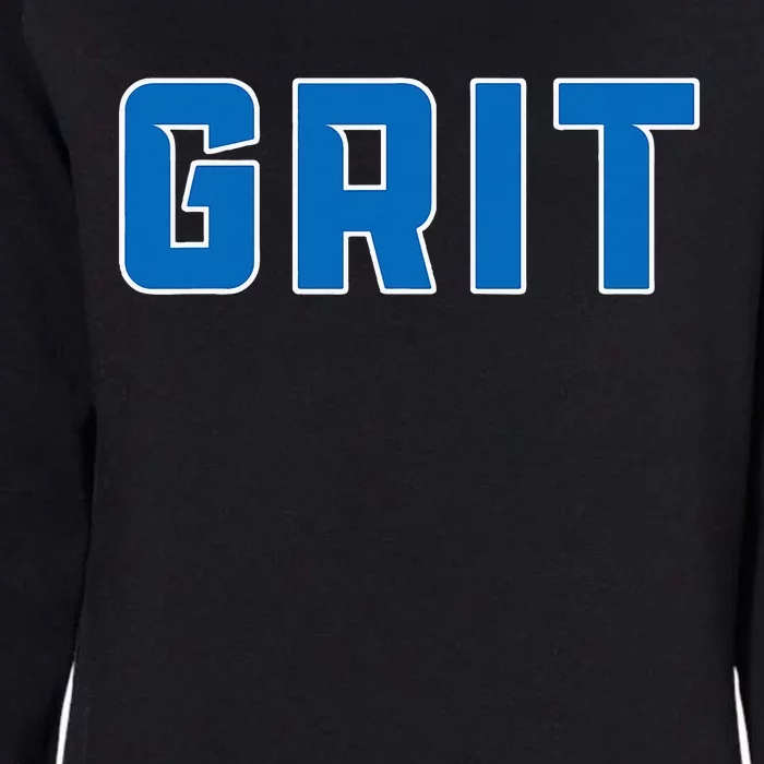 Grit Detroit Michigan Blue And White Womens California Wash Sweatshirt