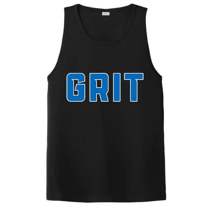 Grit Detroit Michigan Blue And White Performance Tank