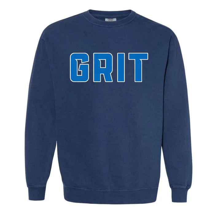 Grit Detroit Michigan Blue And White Garment-Dyed Sweatshirt