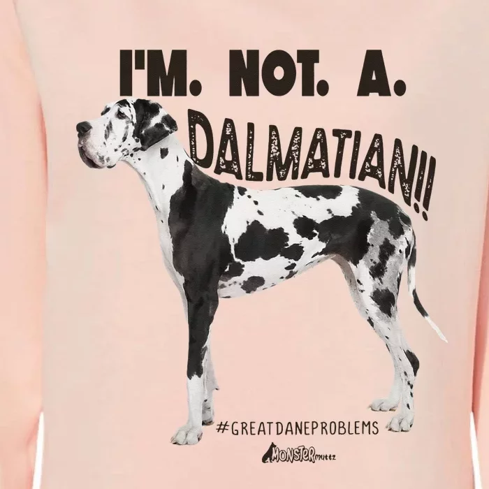 Great Dane Not a Dalmatian Harlequin Dane Funny Dog Womens California Wash Sweatshirt